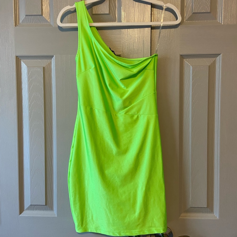 Neon Green Body-com Mini Dress